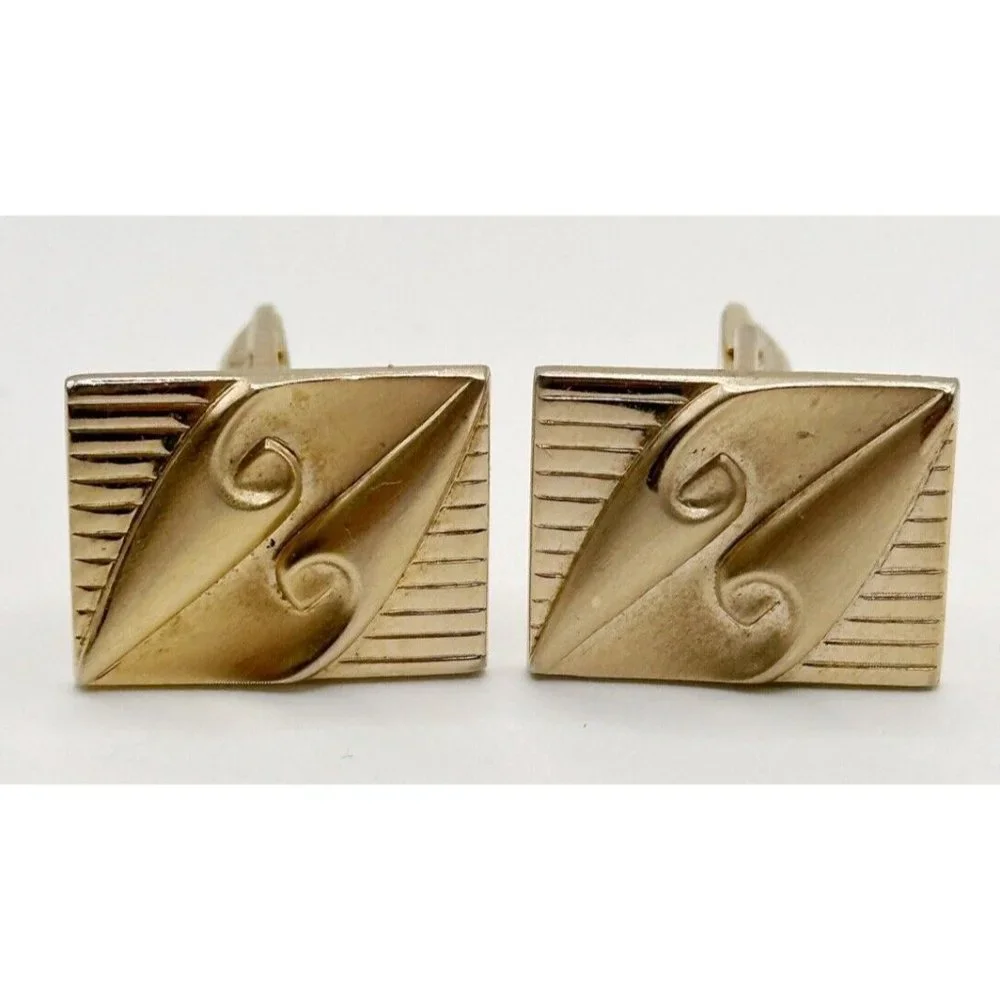 Pioneer Art‎ Nouveau Style Goldtone Cufflinks
